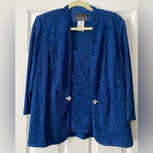 Alex Evenings two-piece set in Royal blue size XL